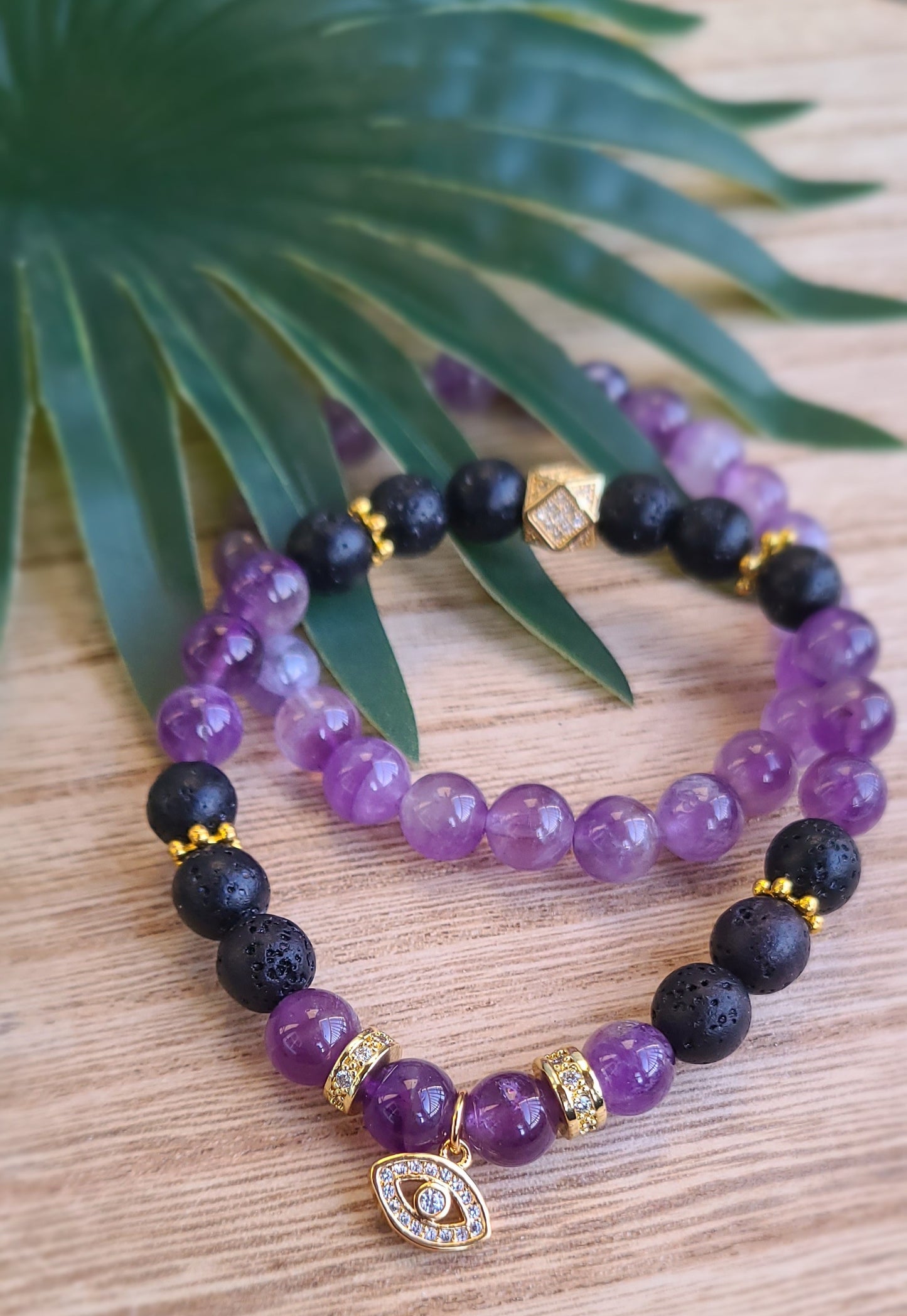 Protect Thy Intuition Amethyst Bracelet Set - 8 mm
